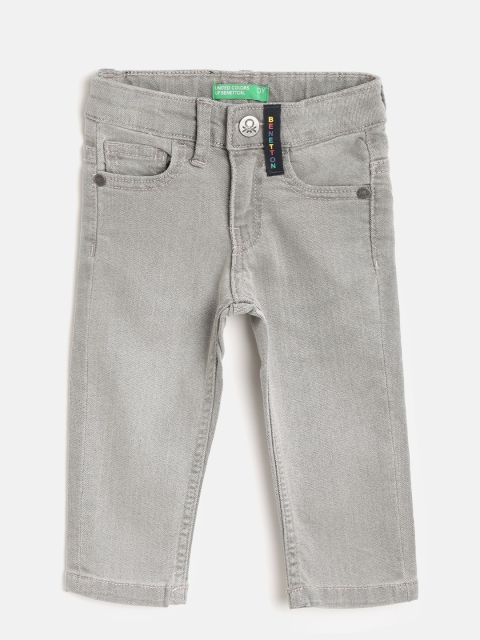 

United Colors of Benetton Boys Grey Slim Fit Mid-Rise Clean Look Stretchable Jeans