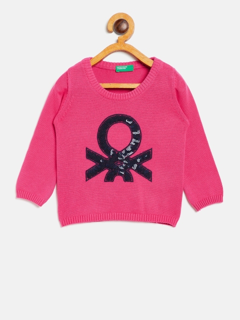 

United Colors of Benetton Girls Pink Sequinned Sweater