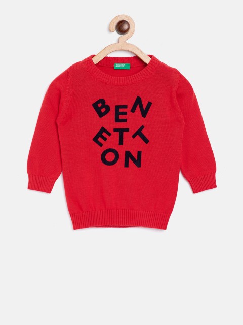 

United Colors of Benetton Boys Red Printed Pullover