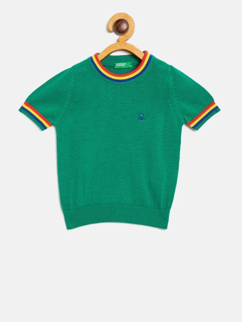 

United Colors of Benetton Boys Green Solid Pullover