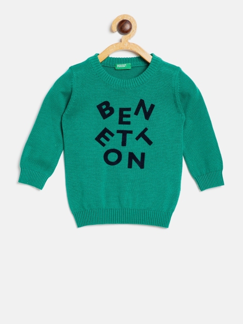 

United Colors of Benetton Boys Green Printed Pullover