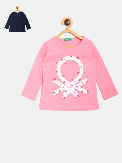 United Colors of Benetton Girls Pack of 2 Tops, Pink