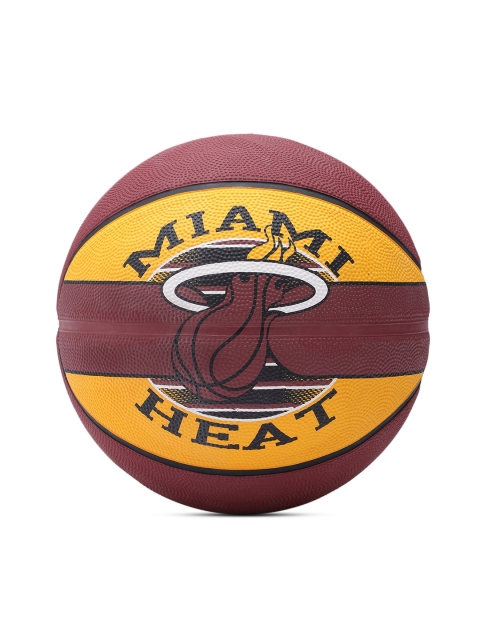 

Spalding Unisex Yellow & Brown Printed Miami Heat Basketball