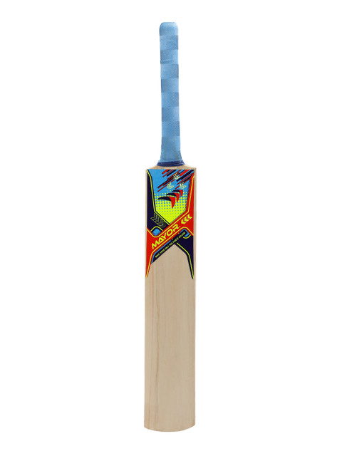 

MAYOR Unisex Beige & Blue Fire Fly Poplar Willow Cricket Bat