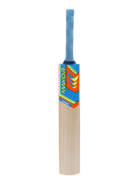 

MAYOR Unisex Beige & Blue Shark Poplar Willow Cricket Bat