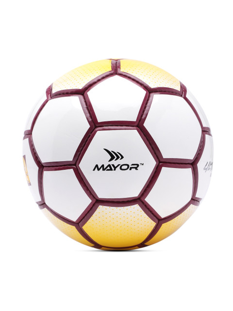 

MAYOR Unisex White & Yellow Ultra Maxx Football