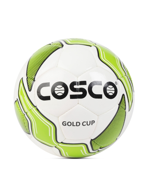 

COSCO Unisex White & Green Printed Gold Cup Football