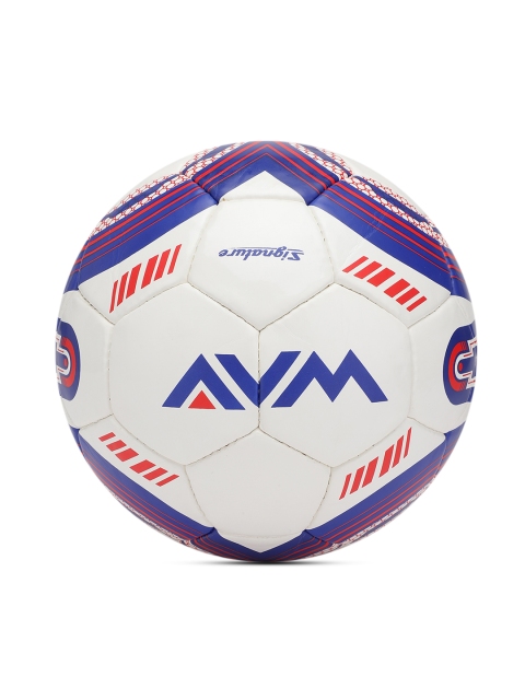 

AVM White & Blue Printed Signature Football