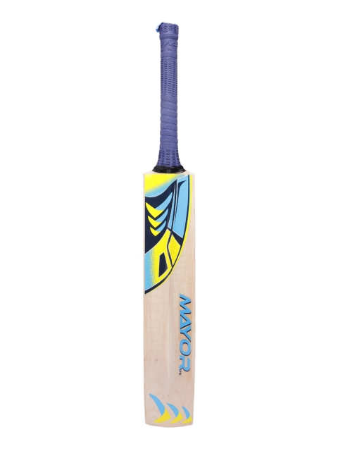 

MAYOR Unisex Beige & Blue Runner Kashmir Willow Cricket Bat