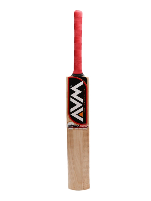 

AVM Unisex Beige & Red Printed Stricker Cricket Bat