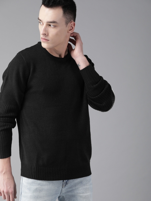 

Roadster Men Black Solid Sweater
