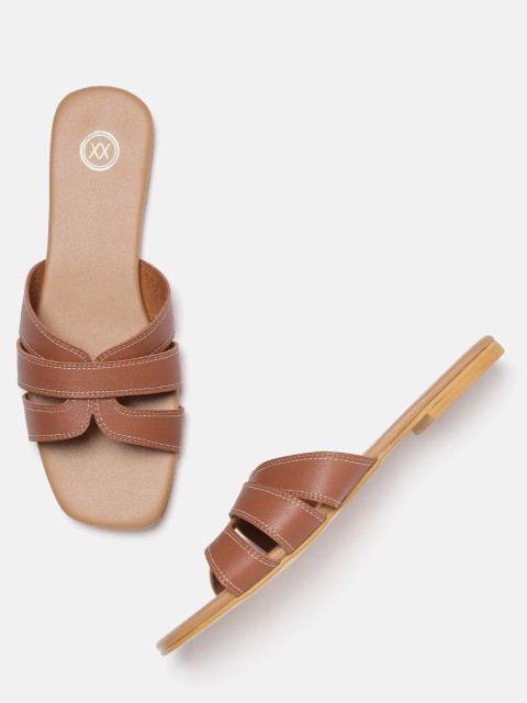 

20Dresses Women Brown Solid Open Toe Flats