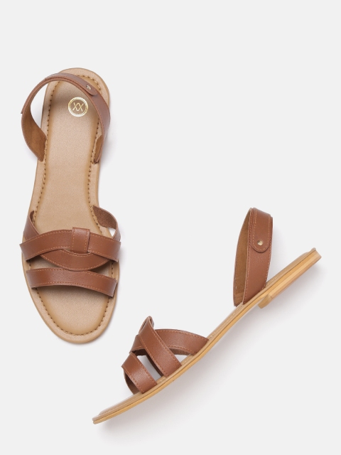 

20Dresses Women Brown Solid Open Toe Flats