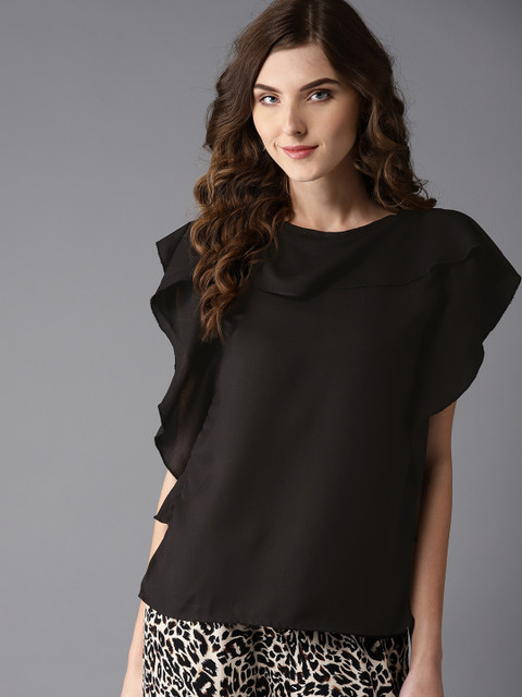 

Moda Rapido Women Black Solid Top