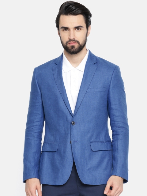 

Parx Men Blue Solid Regular Fit Single-Breasted Casual Blazer