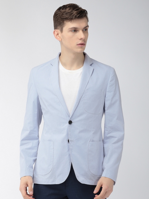 

Park Avenue Men Blue Solid Slim Fit Single-Breasted Casual Blazer