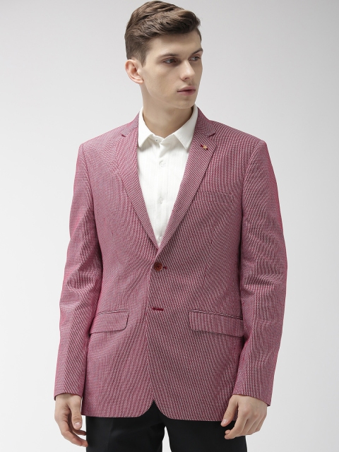 

Raymond Men Red Self-Design Single-Breasted Contemporary Fit Formal Blazer