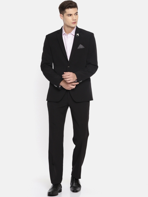 

Park Avenue Men Black Super Slim Fit Solid Single-Breasted Formal Suit