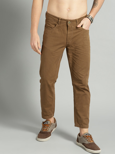 

Roadster Men Brown Slim Fit Solid Regular Trousers