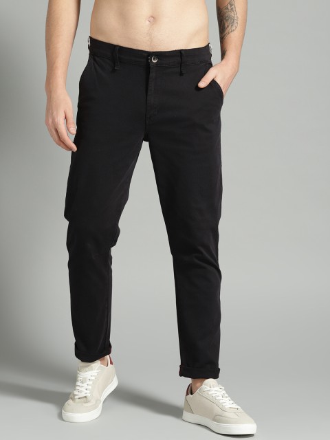 

Roadster Men Black Regular Fit Solid Trousers