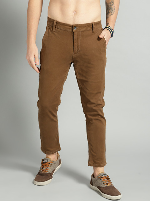 

The Roadster Lifestyle Co Men Brown Slim Fit Solid Chinos