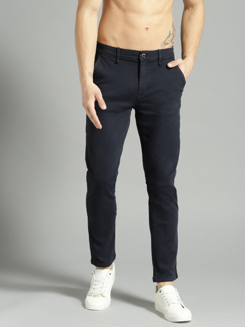 

The Roadster Lifestyle Co Men Navy Blue Regular Fit Solid Chinos