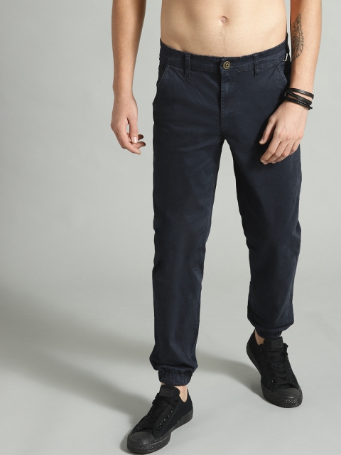 

Roadster Men Navy Blue Slim Fit Solid Joggers