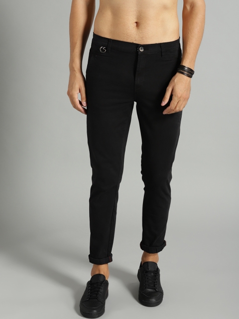 

Roadster Men Black Slim Fit Solid Regular Trousers