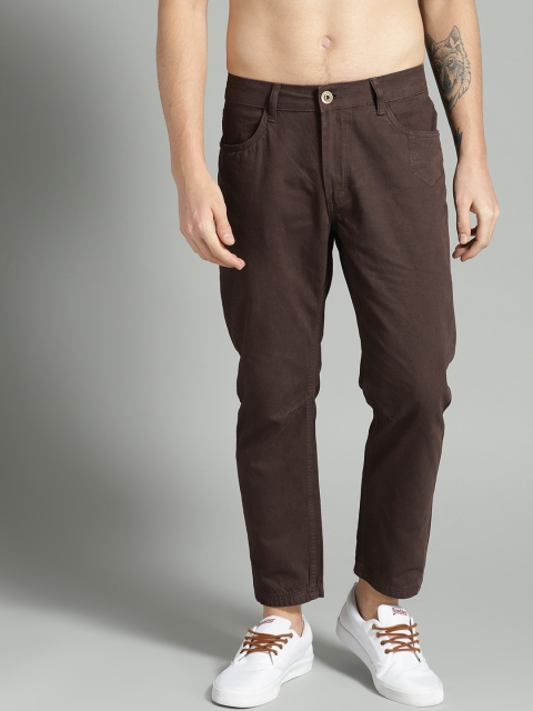 

Roadster Men Coffee Brown Slim Fit Solid Regular Trousers