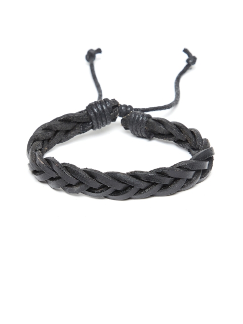 

Alvaro Castagnino Men Black Leather Wraparound Bracelet