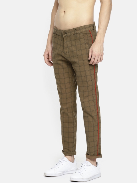 

Moda Rapido Men Khaki Regular Fit Checked Regular Trousers