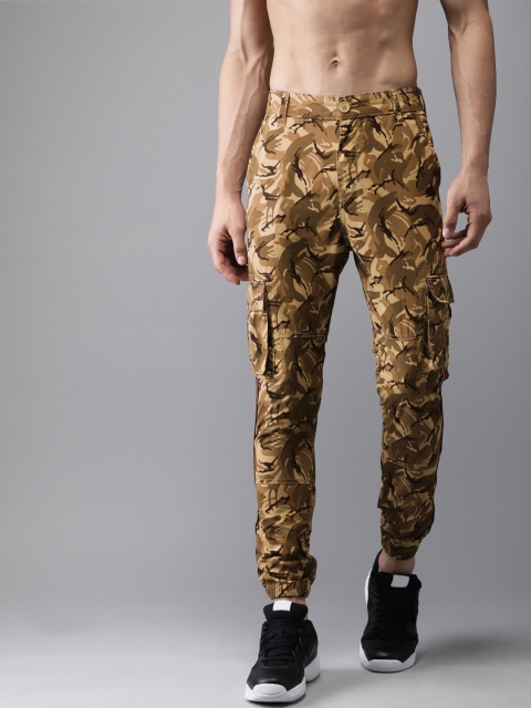 

Moda Rapido Men Khaki & Brown Regular Fit Printed Cargos