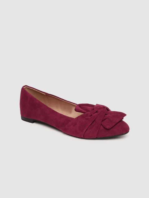 

People Women Maroon Solid Ballerinas