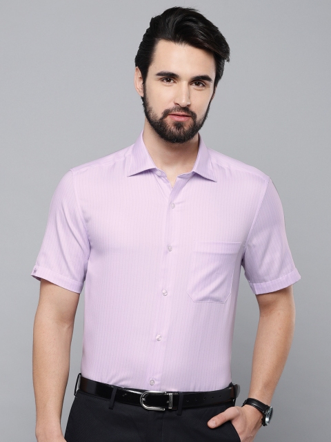 

Louis Philippe Men Purple Classic Fit Striped Formal Shirt