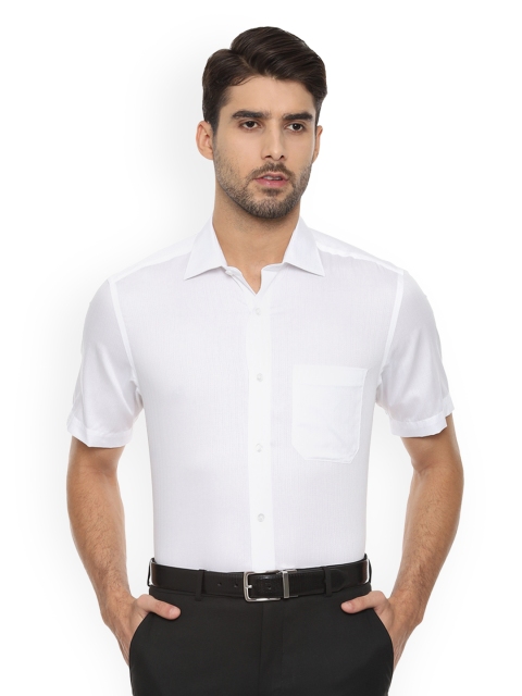 

Louis Philippe Men White Classic Regular Fit Self Striped Formal Shirt