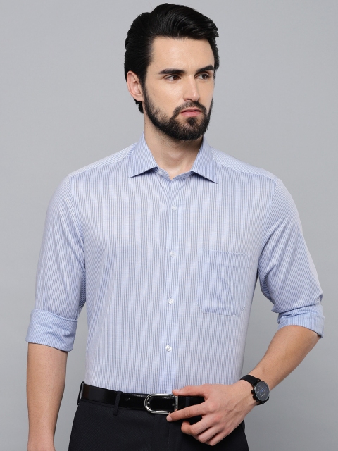 

Louis Philippe Men Blue Classic Regular Fit Striped Formal Shirt
