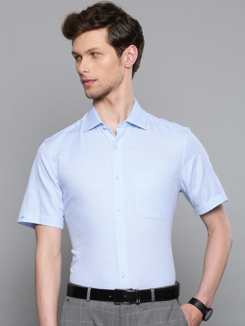

Louis Philippe Men Blue Classic Fit Self-Design Formal Shirt