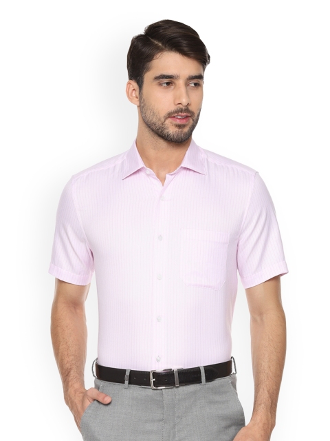 

Louis Philippe Men Pink Classic Regular Fit Striped Formal Shirt