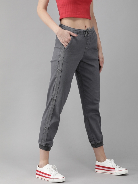 

Roadster Women Grey Regular Fit Solid Joggers