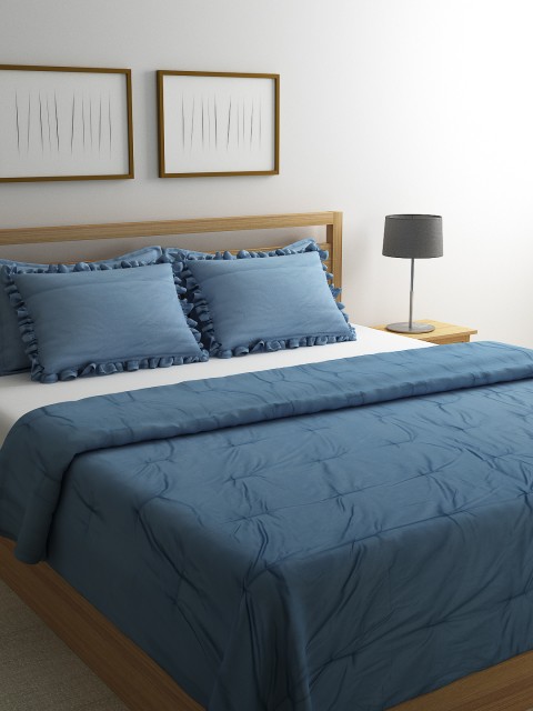 

Portico New York Blue Solid Double Bed Duvet Cover