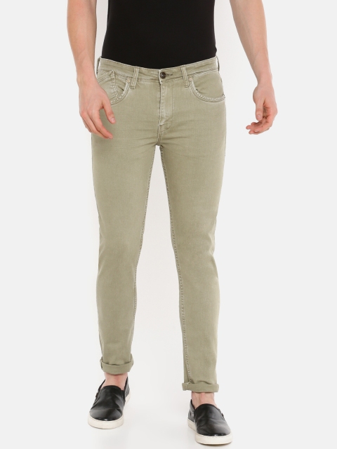 

Ed Hardy Men Olive Green Skuller Super Slim Fit Mid-Rise Clean Look Stretchable Jeans