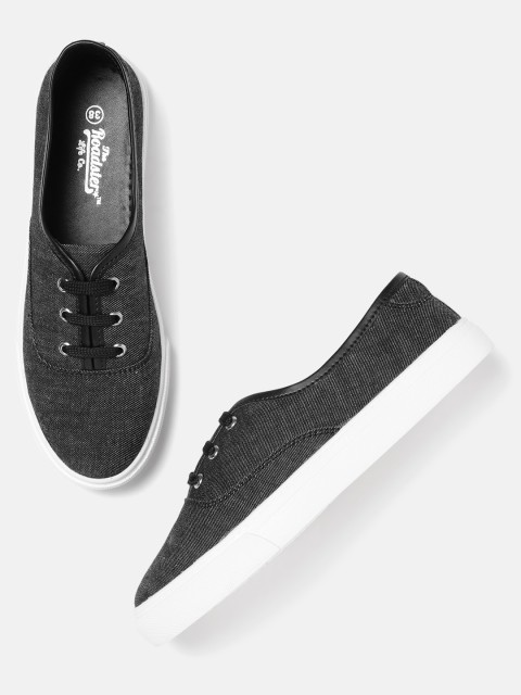 

The Roadster Lifestyle Co Women Charcoal Grey Solid Sneakers