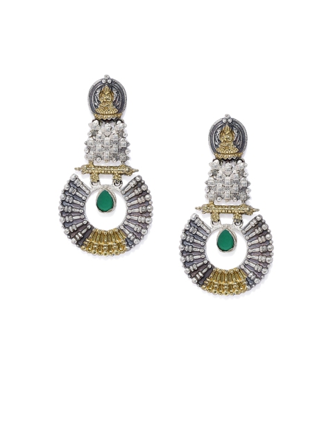 

Peora Green & Green Contemporary Hoop Earrings