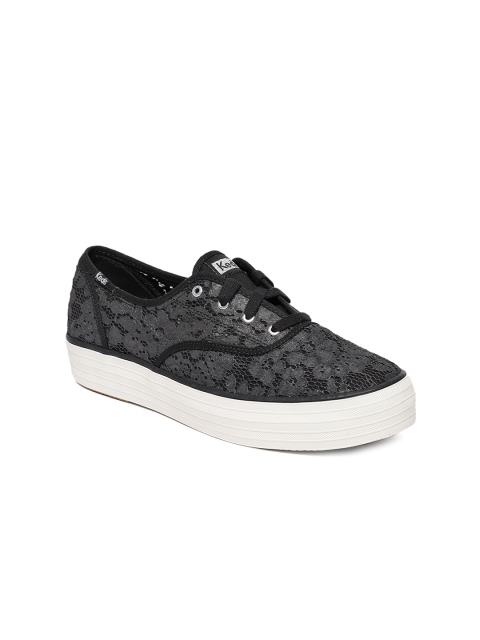 

Keds Women Black Self Design Sneakers
