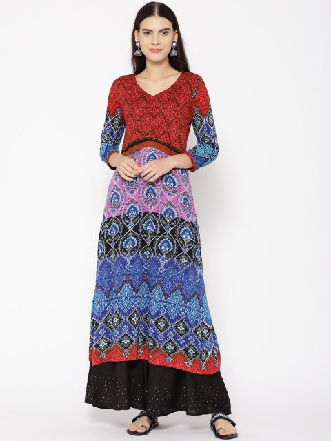 

Biba Women Multicoloured Printed A-Line Kurta, Multi