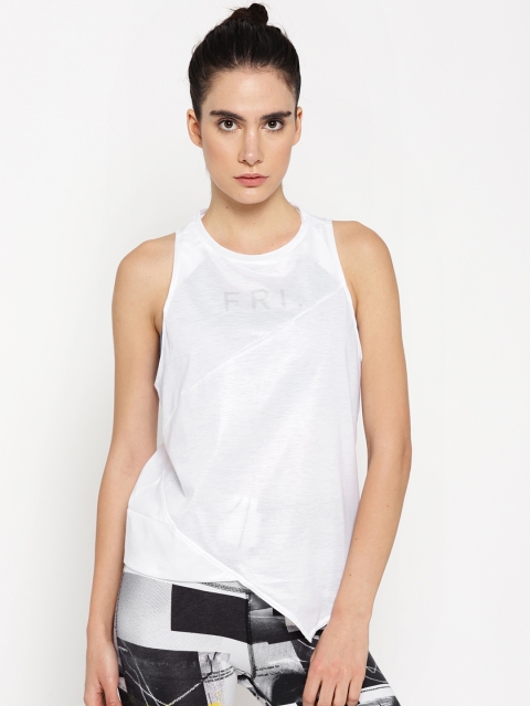 

Reebok Women White Y Graphic Print Tank Studio Top