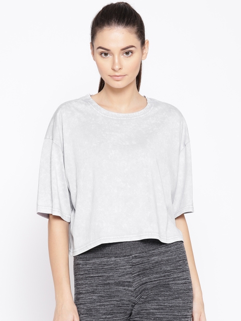 

Reebok Women Grey Solid Studio Washed T-Shirt