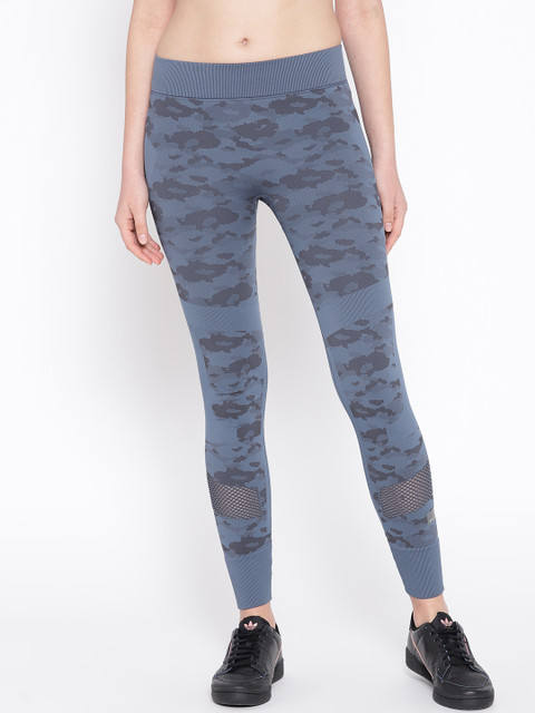 

Stella McCartney For ADIDAS Women Blue Essential Seamless Patterned Workout Tights