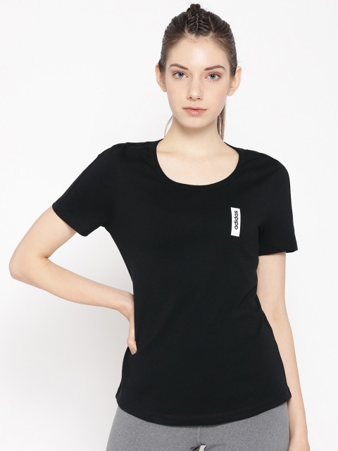 

ADIDAS Women Black Brilliant Basics Solid T-shirt