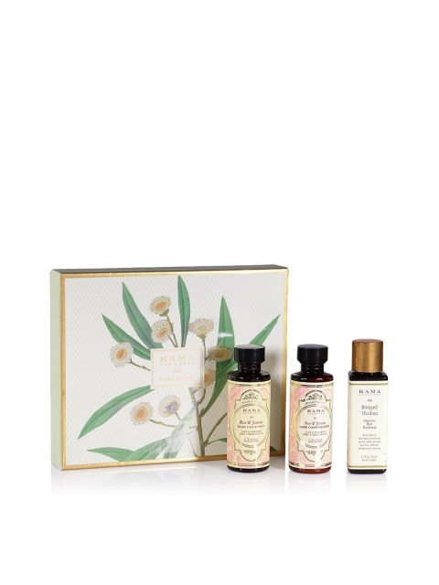 

KAMA AYURVEDA Sustainable Set of 3 Hair Care Regime, Off white